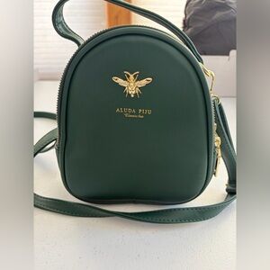 Green Mini Bag with Gold Accents